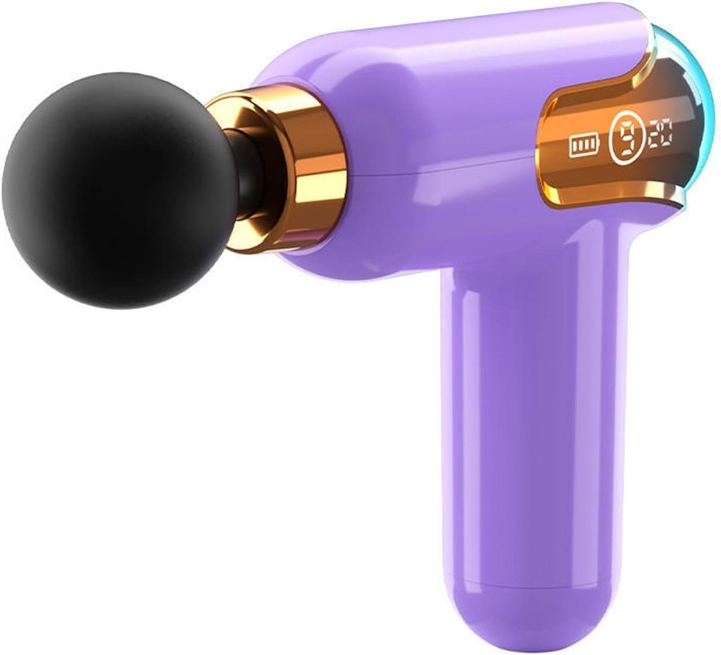 Massage Gun, Mini Fascia Gun Deep Tissue Massager Portable Shock Muscle Massage Handheld Full-Body Small Silent Back(Purple)