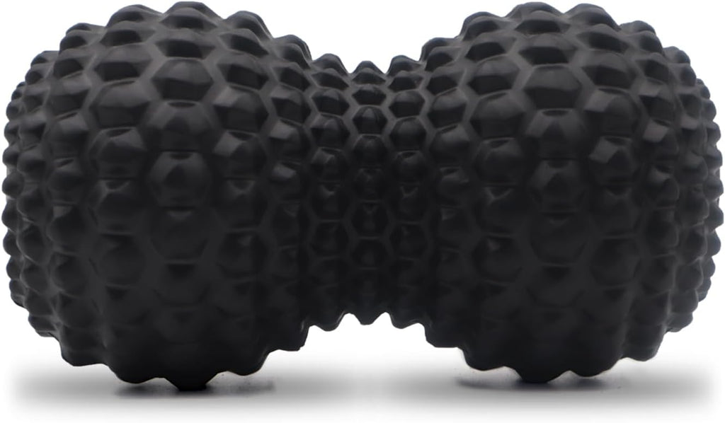 Peanut Massage Ball, Double Lacrosse Massage Roller Ball for Deep Tissue Muscle Massage, Physical Therapy, Myofascial Release, Muscle Knots, and Yoga Therapy (Black)