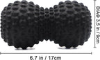 Peanut Massage Ball, Double Lacrosse Massage Roller Ball for Deep Tissue Muscle Massage, Physical Therapy, Myofascial Release, Muscle Knots, and Yoga Therapy (Black)