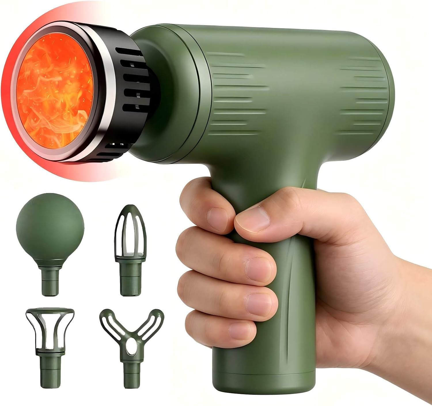 Massage Gun with Heat – Amazing Power! Handheld Percussion Massager for Neck, Shoulders, Back, Arms and Legs, Easy to Use at Home, Office, Gym, Travel and Holiday Gifts,