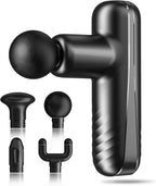 Mini Massage Gun for Deep Tissue Percussion - Portable Handheld Massager for Muscle Relaxation with 4 Massage Heads High-Intensity Vibration Rechargeable Small Massage Gun