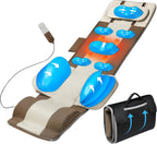 Full Body Massage Mat, 3D Body Stretching & Lumbar Traction, Back Heating, Traction Up & Down, Curve Stretch, Twist Left & Right, 4 Modes 3 Intensities 3 Heat Levels, PU Leather, Foldable, Fit 5'1-6'0