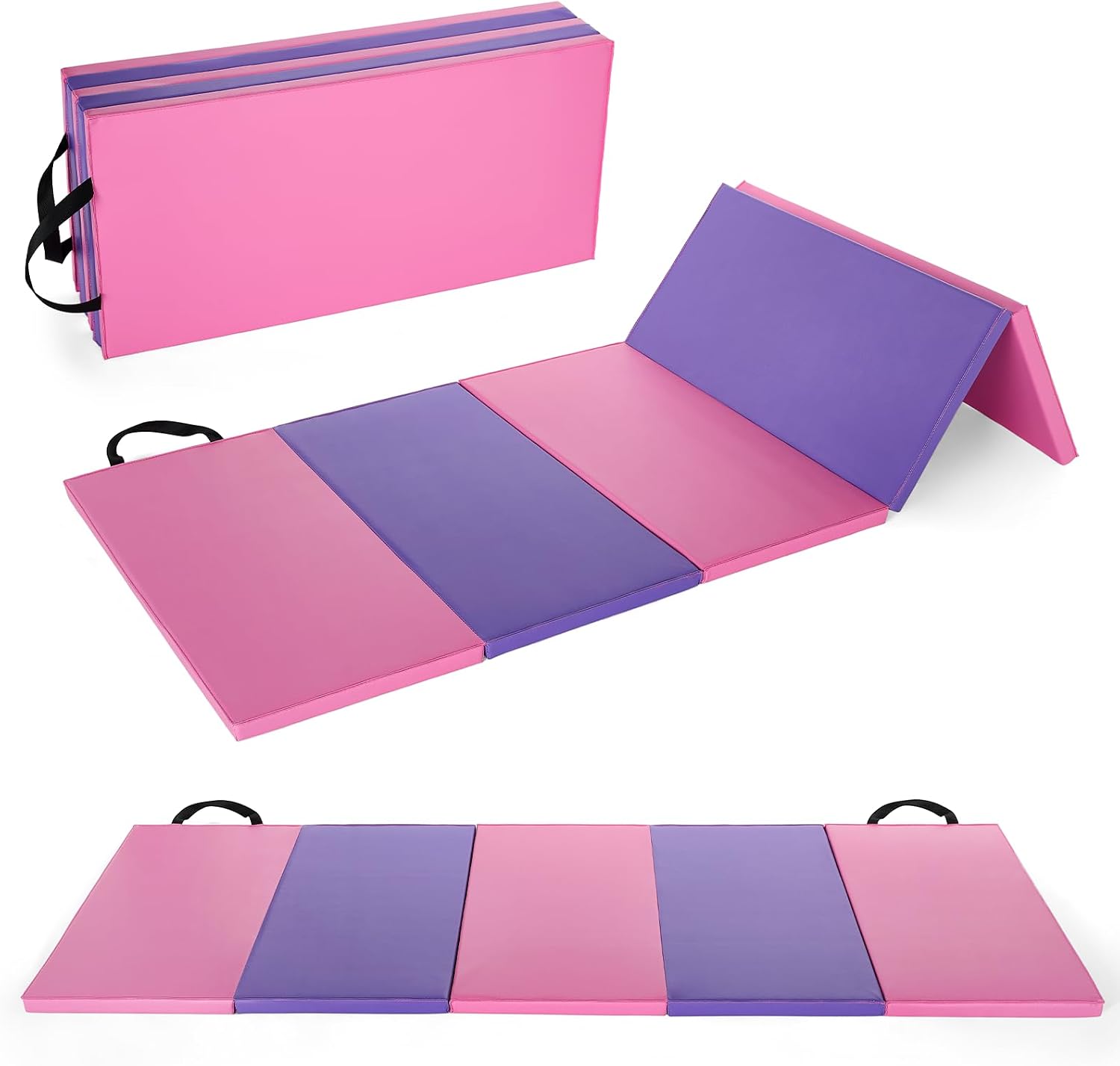 Gymnastics Mat, 6.2x2.6 Ft Five-fold 2-Inch Thick, For Yoga & Pilates
