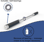Stainless Steel Muscle Roller Stick for Legs with Silicone Grip and Ball Bearing Foot Roller for Athletes - Massage Roller Stick