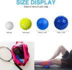 Spiky Massage Ball Set, 2 Pack Physical Therapy Massage Balls, Hard Lacrosse Ball & Spiky Massage Ball for Myofascial Release and Trigger Point Deep Tissue Massage (Blue)