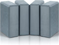 4 Pcs Yoga Blocks Soft EVA Foam Supportive Yoga Brick Non Slip Exercise Block Equipment for Pilates Exercise Workout Meditation Supplies, Grey, 9 x 6 x 3 Inches
