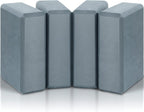 4 Pcs Yoga Blocks Soft EVA Foam Supportive Yoga Brick Non Slip Exercise Block Equipment for Pilates Exercise Workout Meditation Supplies, Grey, 9 x 6 x 3 Inches