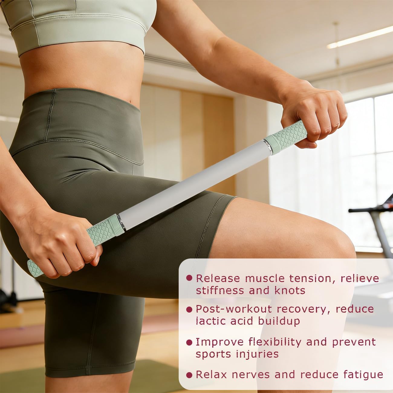 Muscle Roller Stick - Massage Roller for Myofascial Release & Deep Tissue Massage for Legs, Back, Shoulders - Relieve Soreness & Improve Recovery Grey