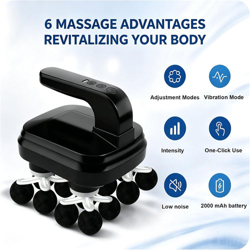 16-Head Massage Gun,Deep Tissue Back Massager with 6 Massage Modes and 9 Intensity Levels, Electric Percussion Massage Gun for Neck,Back,Shoulder and Leg