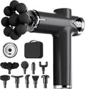 Massage Gun, Deep Tissue Massager Gun for Pain Relief, Back Massage with 9 Massage Heads and 6 Speeds, Percussion Massager for Athletes, Gifts for Women Men Father's Day, Black