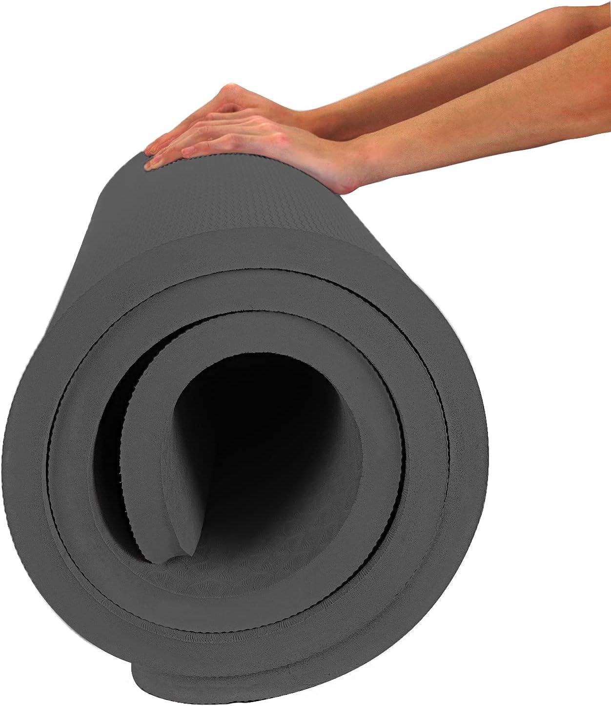 4/5 inch TPE Yoga Mat Fitness & Exercise Mats Large Size 72"L x 32"W Non-Slip Anti-Tear For Women Men