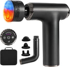 Massage Gun with Heat and Cold, 2 in 1 Portable Mini Muscle Massager with Extended Handle, Handheld Electric Percussion Deep Massager Tissue Massage Gun for for Home Gym