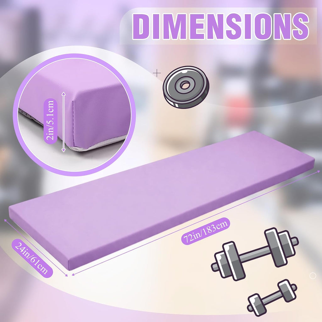 2 Inch 72"x24" Thick Foldable Yoga Mat with Carry Strap, Non-slip Portable Foam Gym Mat for Yoga, Pilates and Stretching