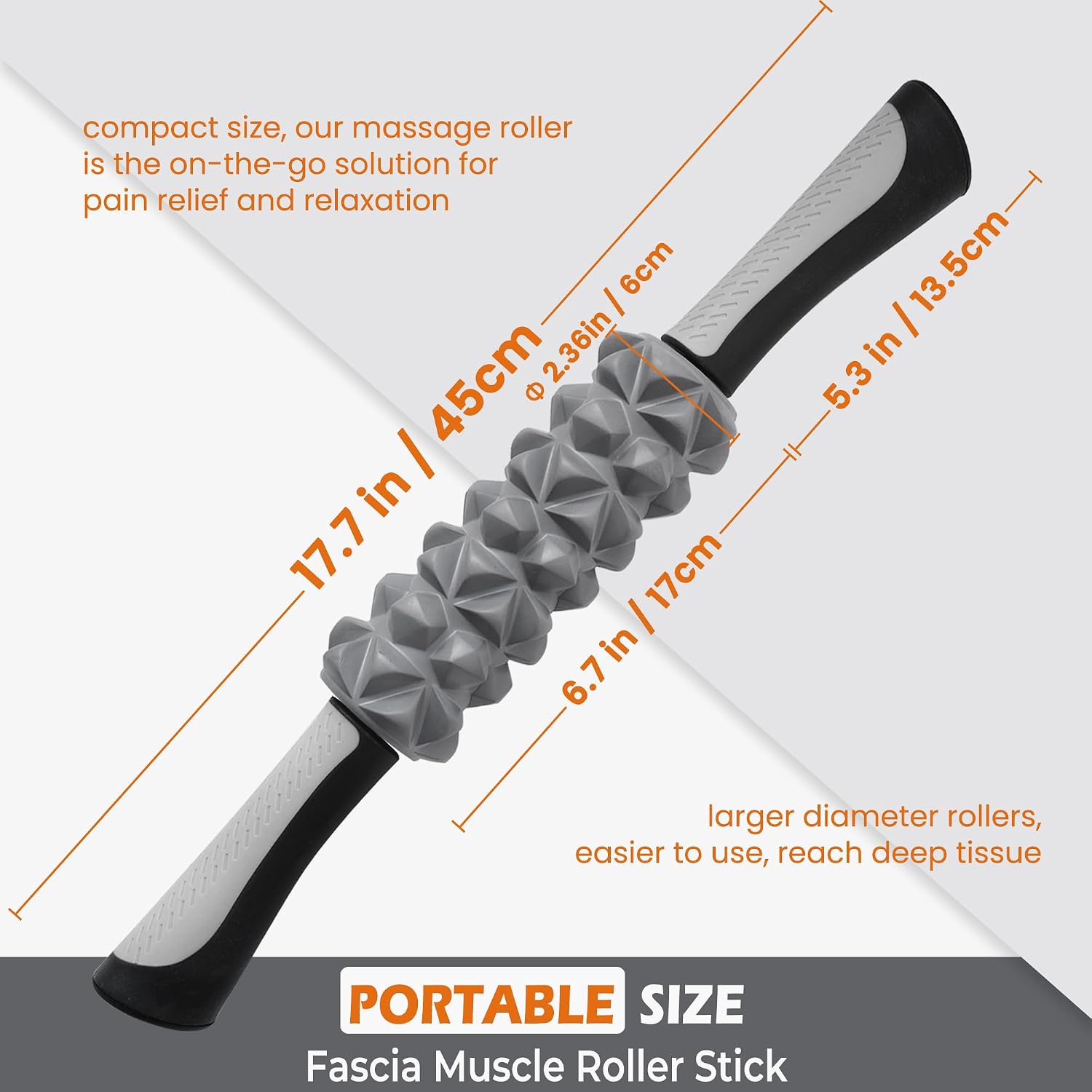 Muscle Roller Stick, Massage Roller Stick for Athletes, Body Massage Stick for Muscles Deep Tissue, Muscle Relaxation Roller for Physical Therapy, Myofascial Release, and Yoga Therapy