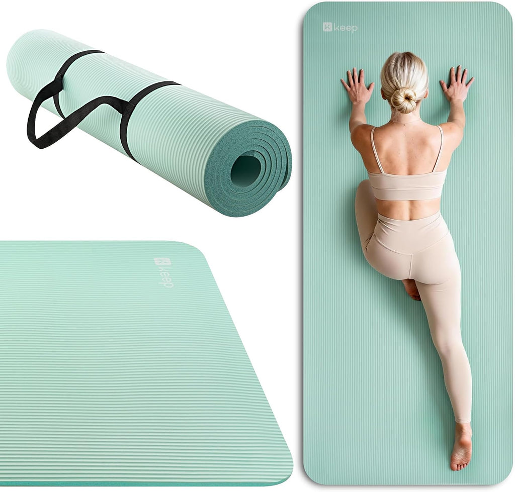Extra Thick NBR Yoga Mat for Women & Men, 10mm Thick, 72”x32” Large Exercise Mat with Non-Slip Workout Mat for Yoga, Pilates, Stretching, Meditation – Wide & Cushioned Fitness Mat