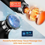 Massage Gun with 10 Replacement Heads, Massage Gun with Heat, Back Massager for Pain Relief Deep Tissue, Massager for Shoulder & Back Muscle Recovery, (Black)