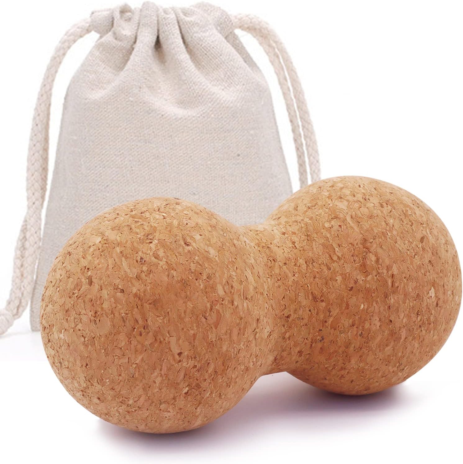 Cork Peanut Massage Ball, Peanut Double Lacrosse Massage Ball for Deep Tissue Muscle Massage, Myofascial Release, Muscle Knots, and Yoga Therapy