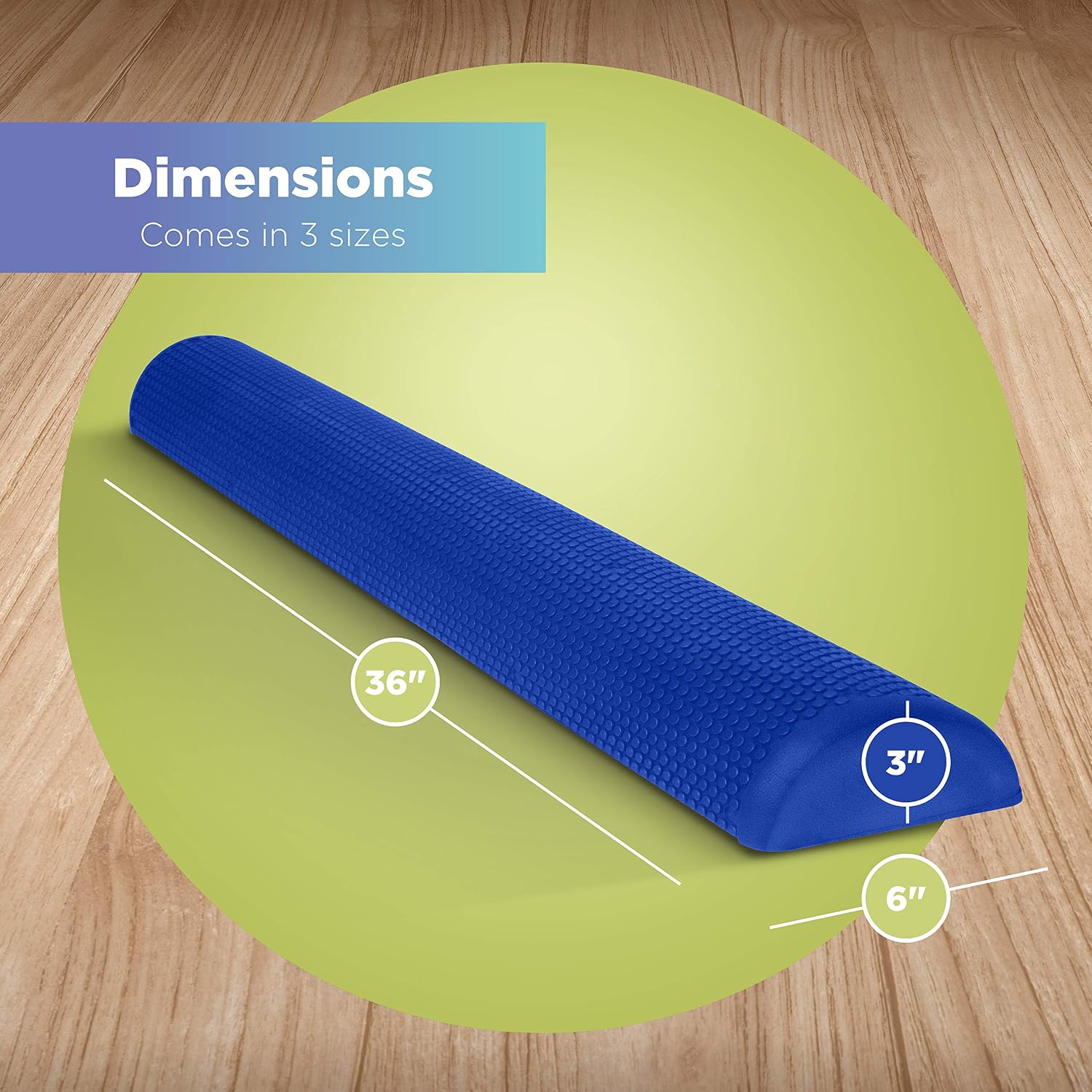 High Density EVA Foam Roller for Physical Therapy – Deep Tissue Massager with Textured Bumps for Myofascial Release & Fitness Training - Lightweight & Durable 36" Half Foam Roller – Made in the USA